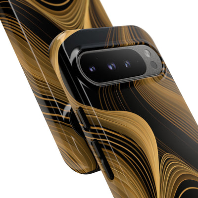 Gold Tough Phone Case for Google Pixel - Molten Copper Strands