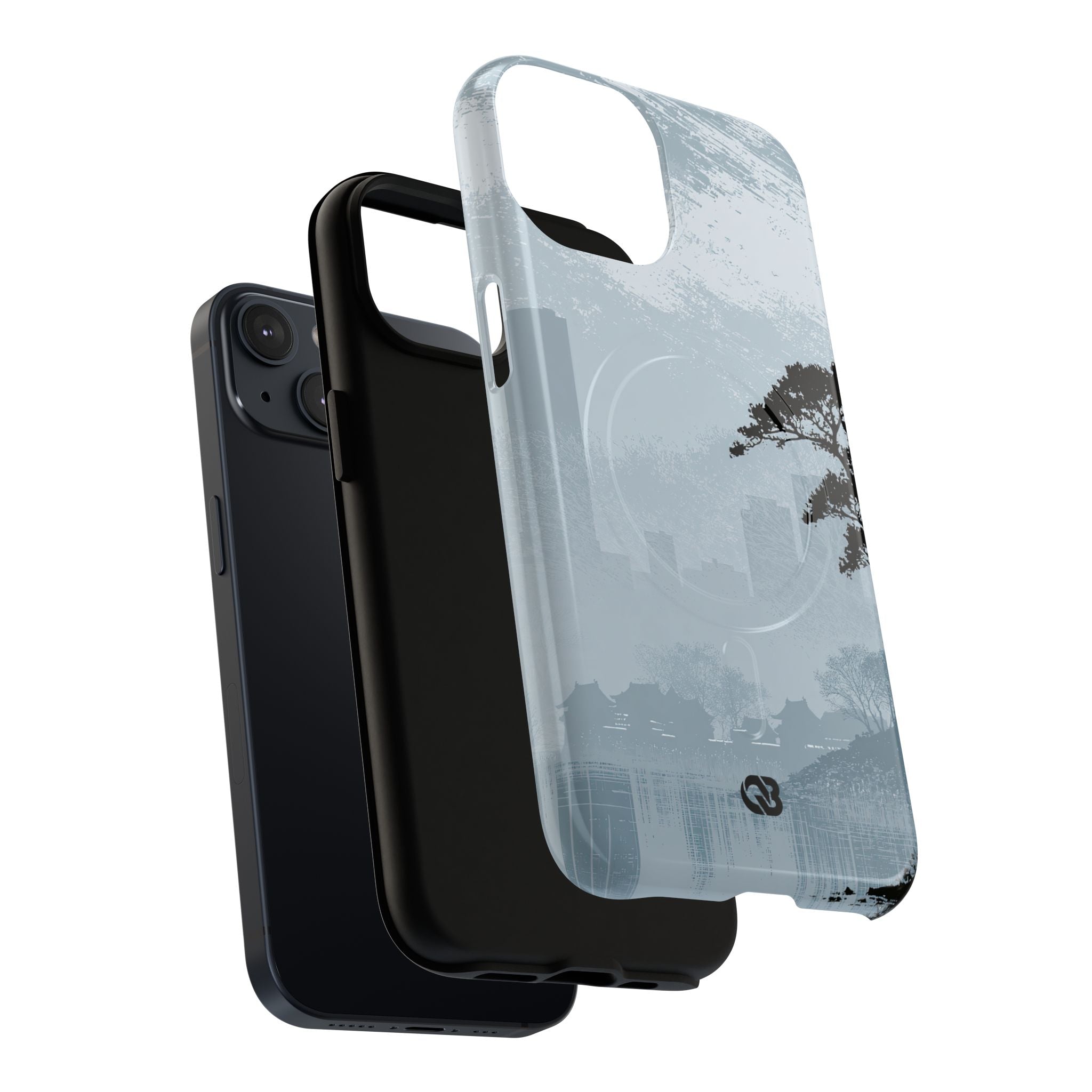 Grey Tough 2.0 Magsafe Phone Case for iPhone - Steel Slate Zen