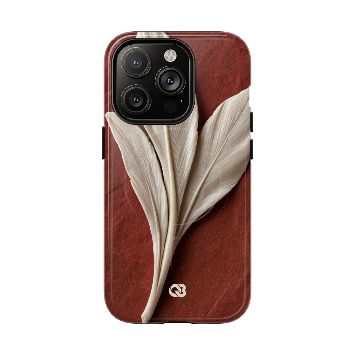 Carved Ivory Plume · Tough 2.0 Magnetic Phone Case for iPhone · Red