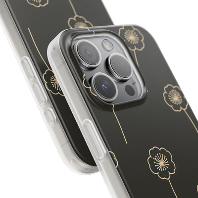 Black Lite Phone Case for iPhone - Obsidian Sand Petals