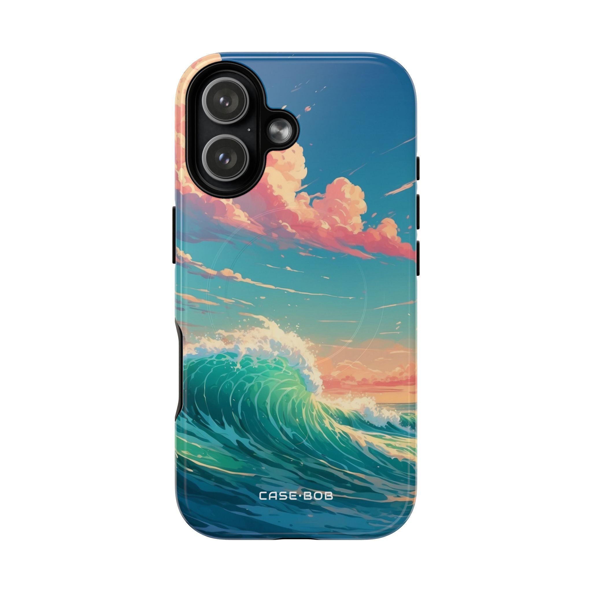 Turquoise Curl iPhone 17 Case - Tough+ - CASE•BOB