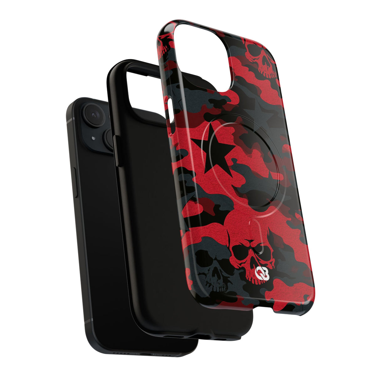 Crimson Skull Camo · Tough 2.0 Magnetic Phone Case for iPhone · Red