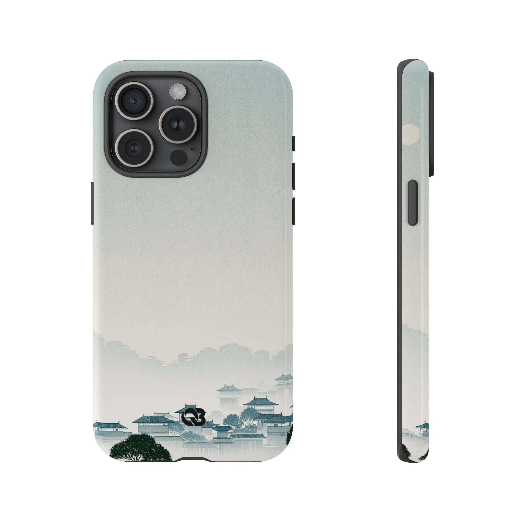 Blue Tough Phone Case for iPhone - Mist Valley Pagoda