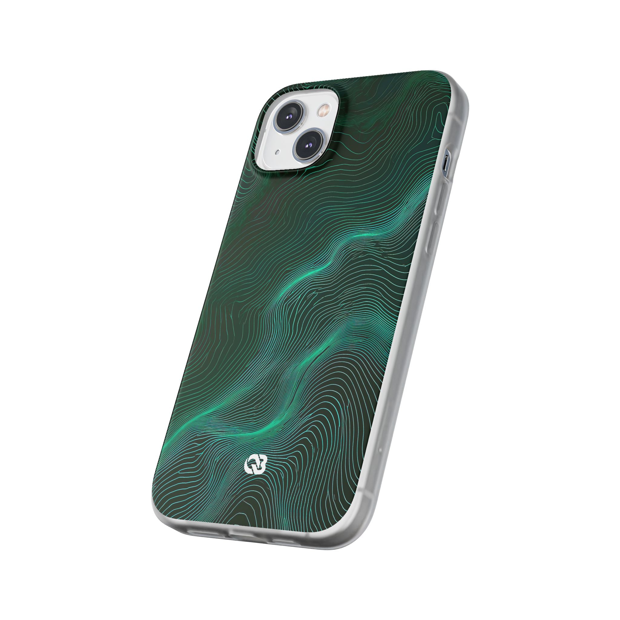 Teal Lite Phone Case for iPhone - Neon Jade Contour