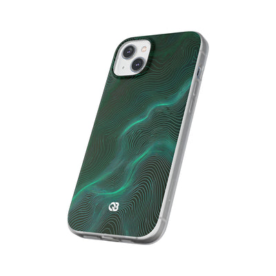 Teal Lite Phone Case for iPhone - Neon Jade Contour