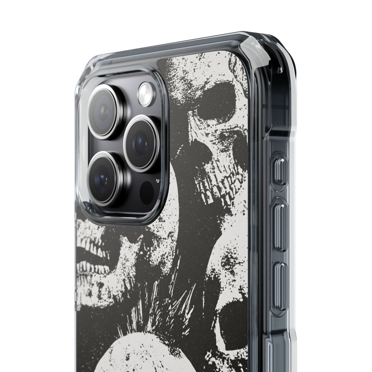 Punk Skull Riot · Clear Impact Magnetic Phone Case for iPhone · Black