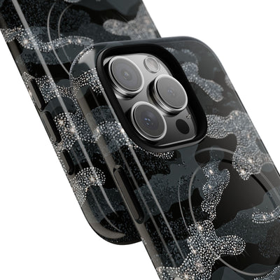Glitter Shadow Camo · Tough 2.0 Magnetic Phone Case for iPhone · Black