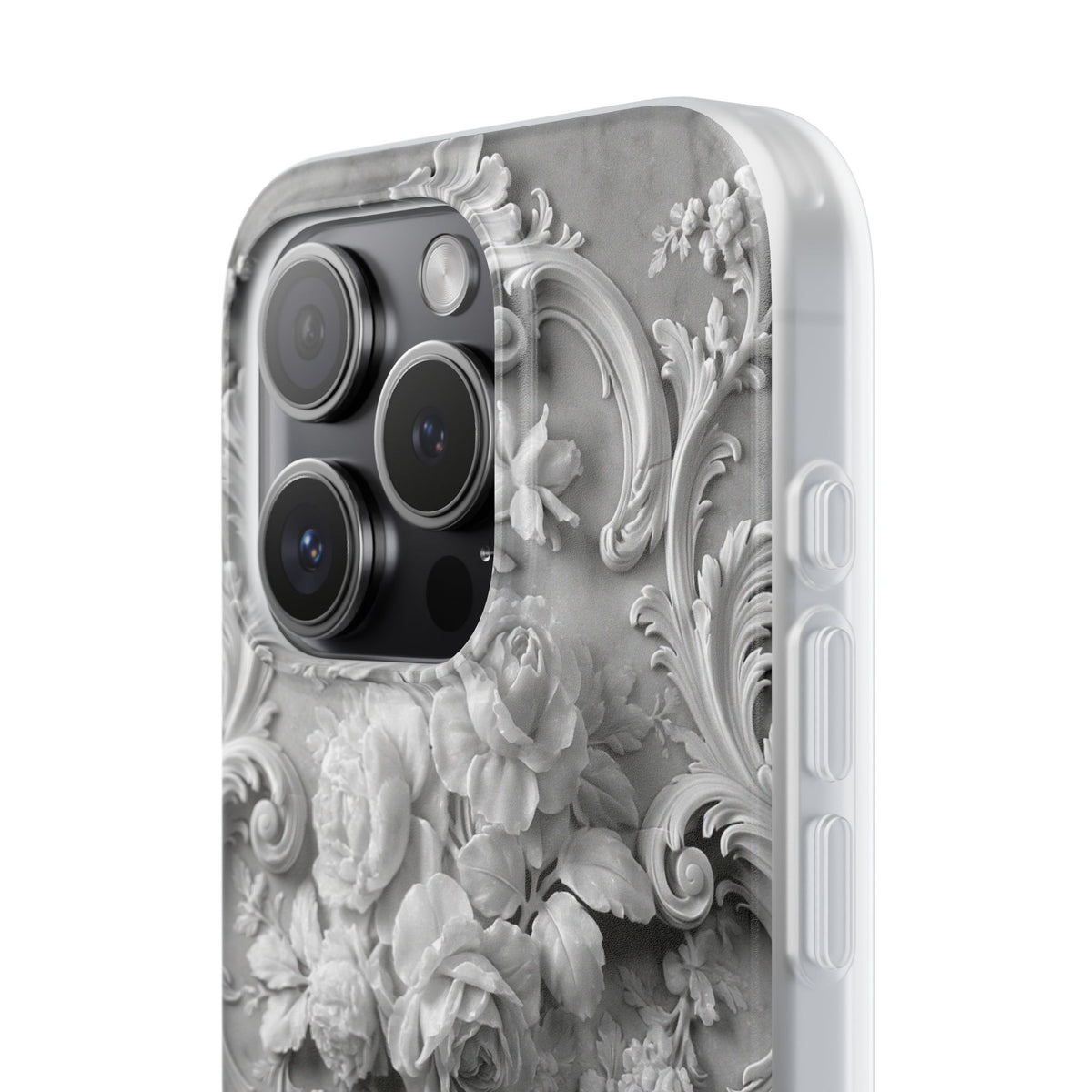 Rococo Marble Rose · Lite Phone Case for iPhone ·  White