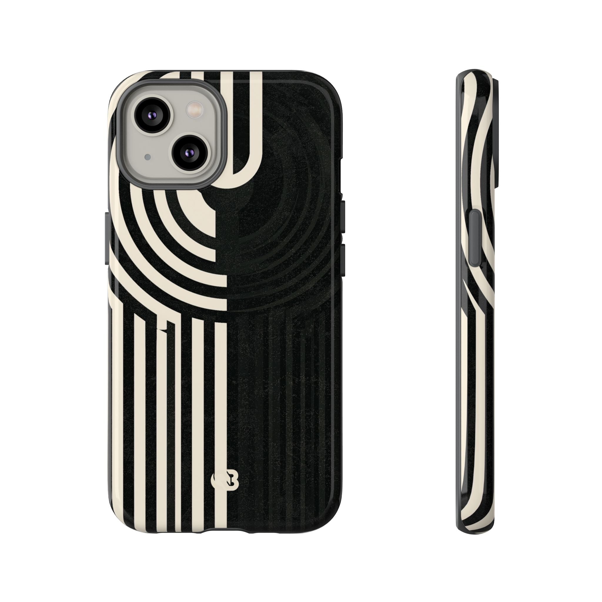 Beige Tough Phone Case for iPhone - Monolith Ivory Signal