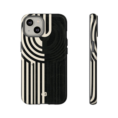 Beige Tough Phone Case for iPhone - Monolith Ivory Signal