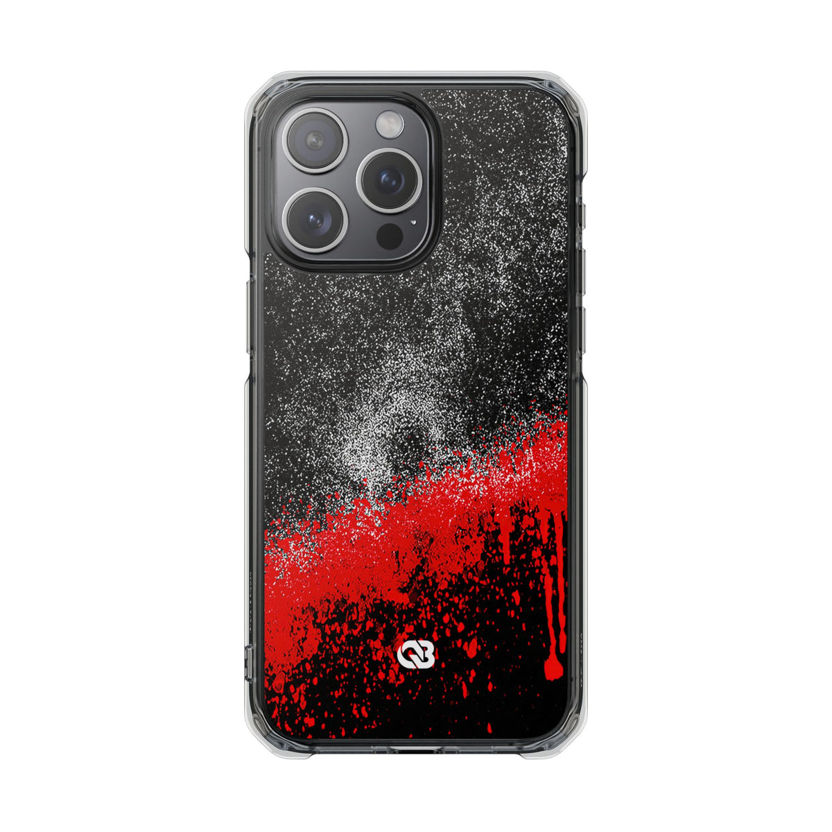Crimson Noir Drip · Clear Impact Magnetic Phone Case for iPhone ·  Black
