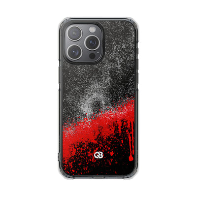 Crimson Noir Drip · Clear Impact Magnetic Phone Case for iPhone ·  Black
