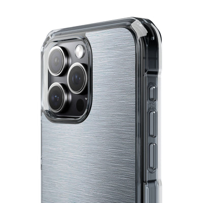 Silver Impact MagSafe Phone Case for iPhone - Satin Chrome Grain