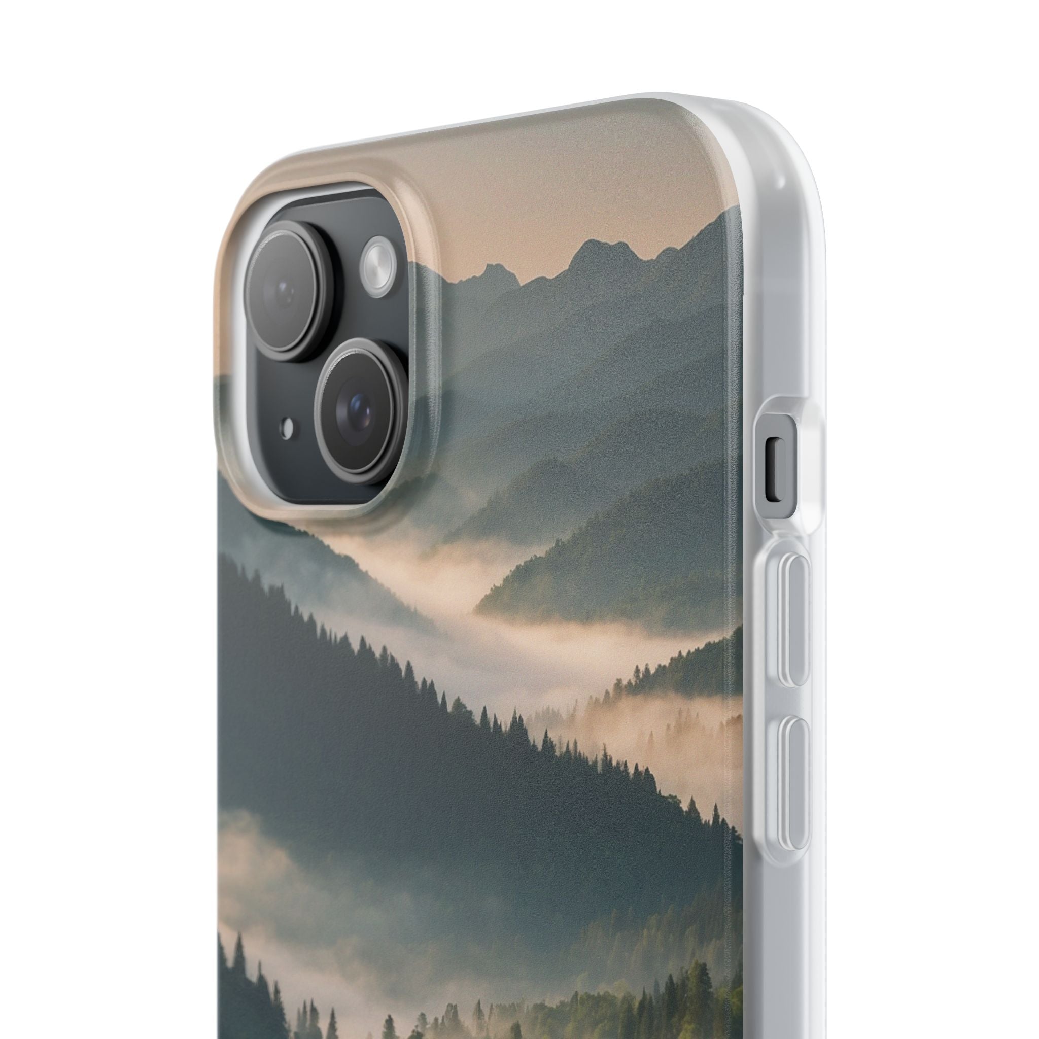 Foggy Mountain Ridge · Soft Phone Case for iPhone