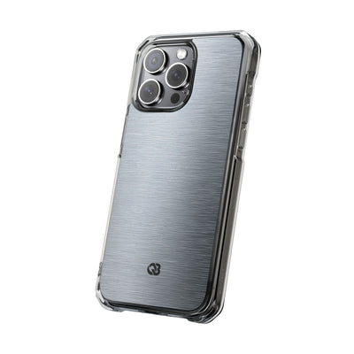 Silver Impact MagSafe Phone Case for iPhone - Satin Chrome Grain