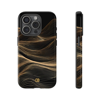 Black Tough Phone Case for iPhone - Copper Topo Ridge