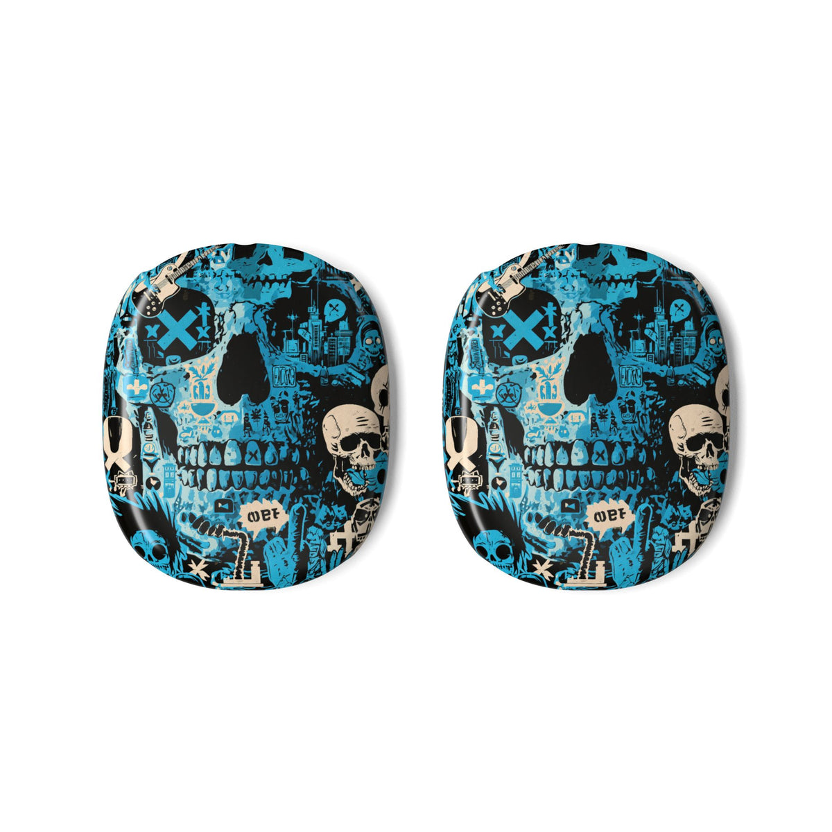 Electric Skull Graffiti · Hard Case for AirPods Max · Blue
