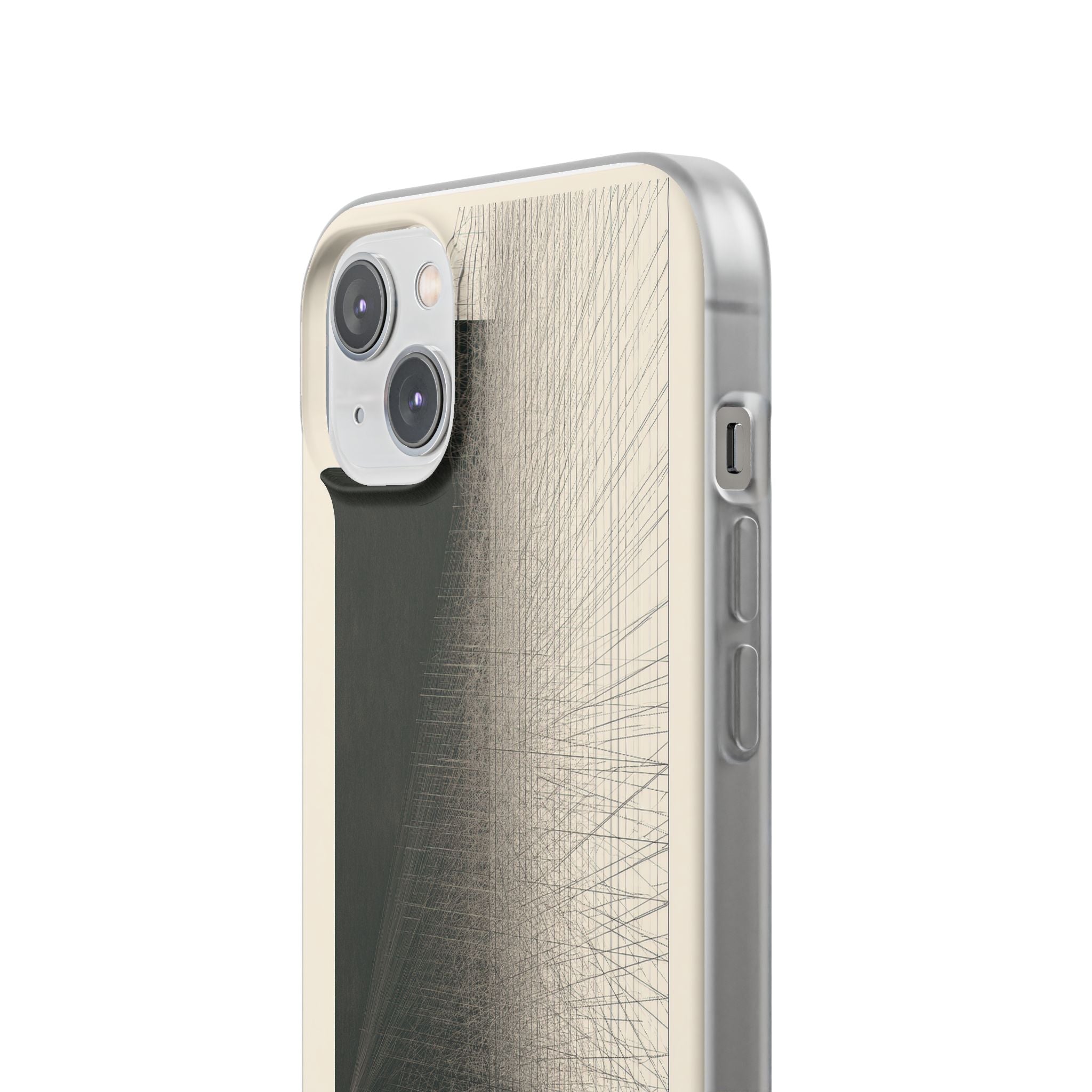 Beige Lite Phone Case for iPhone - Brutalist Graphite Grid