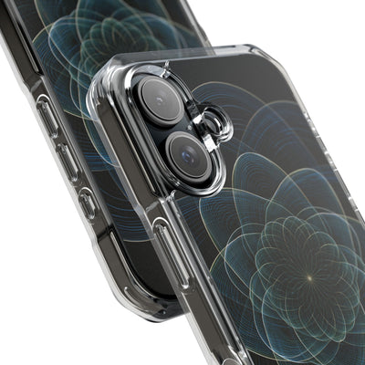 Blue Impact MagSafe Phone Case for iPhone - Celestial Wireframe Bloom