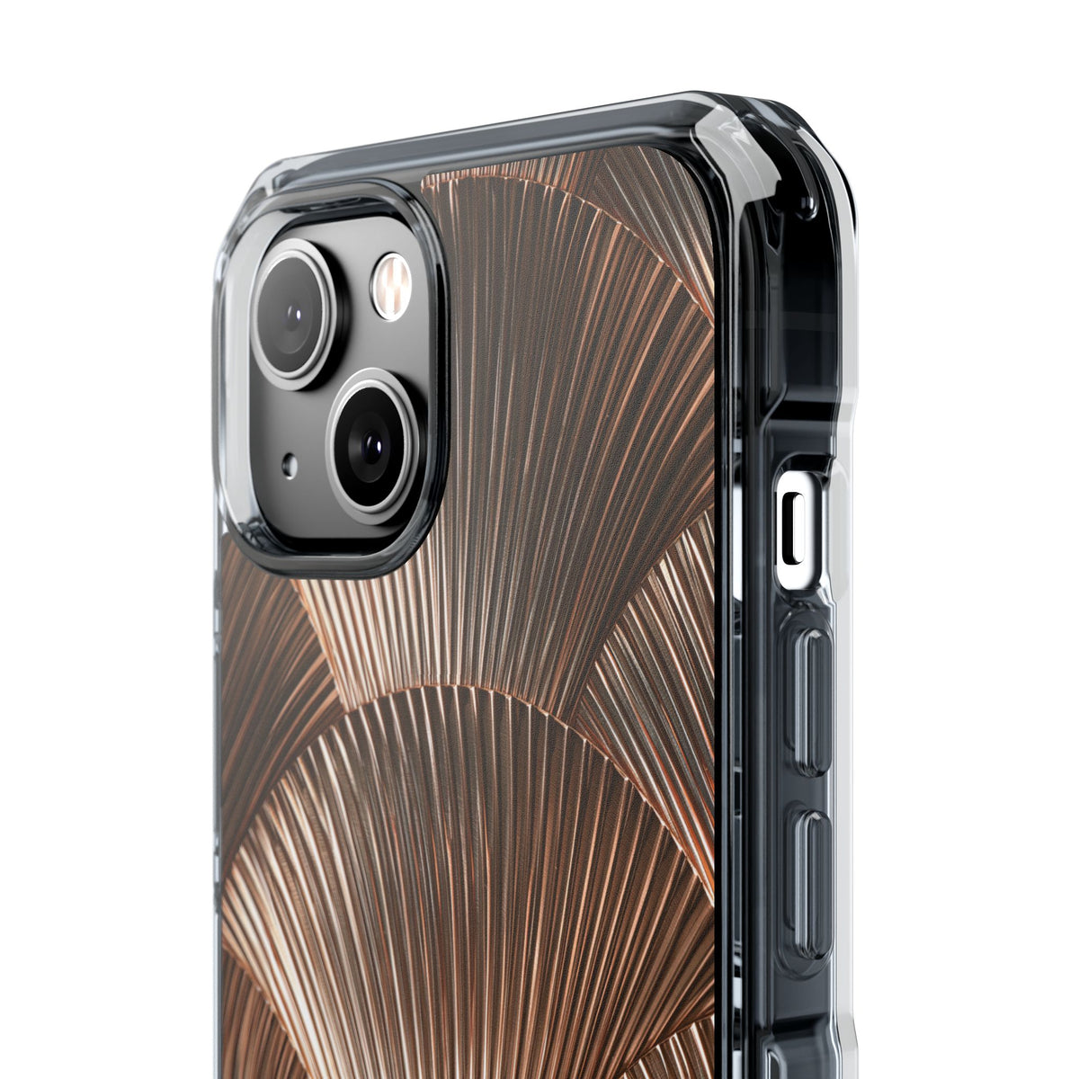 Rose Gilded Fan · Clear Impact Magnetic Phone Case for iPhone · Gold