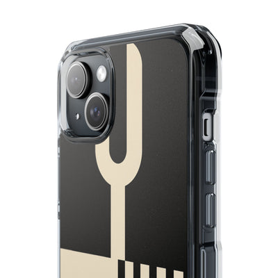 Black Impact MagSafe Phone Case for iPhone - Ivory Signal Grid