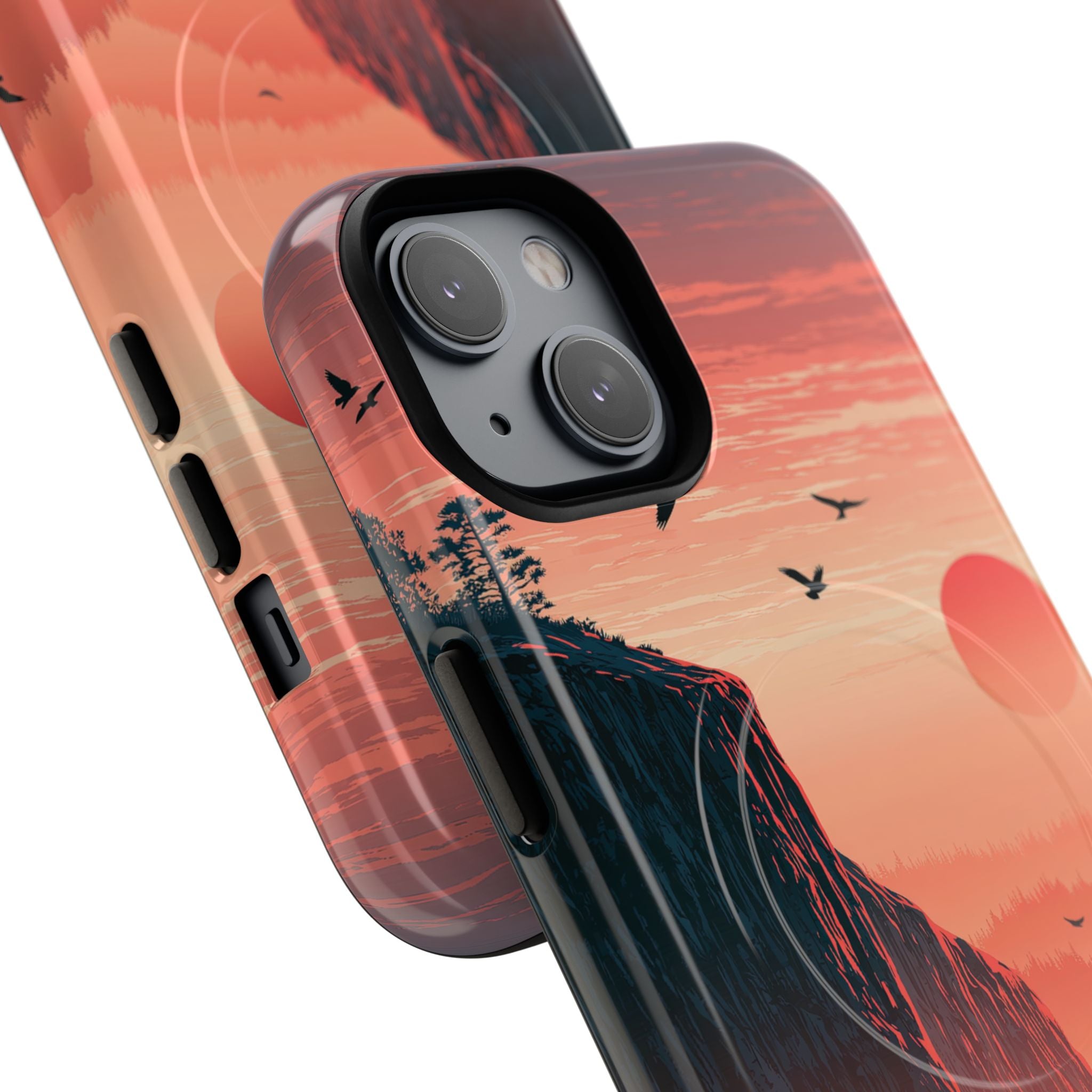 Orange Tough 2.0 Magsafe Phone Case for iPhone - Crimson Ridge Flight