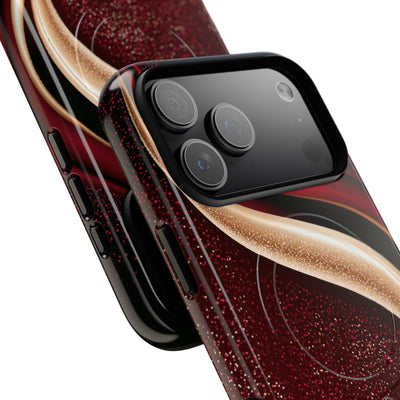 Gilded Crimson Flow · Tough 2.0 Magnetic Phone Case for iPhone · Red