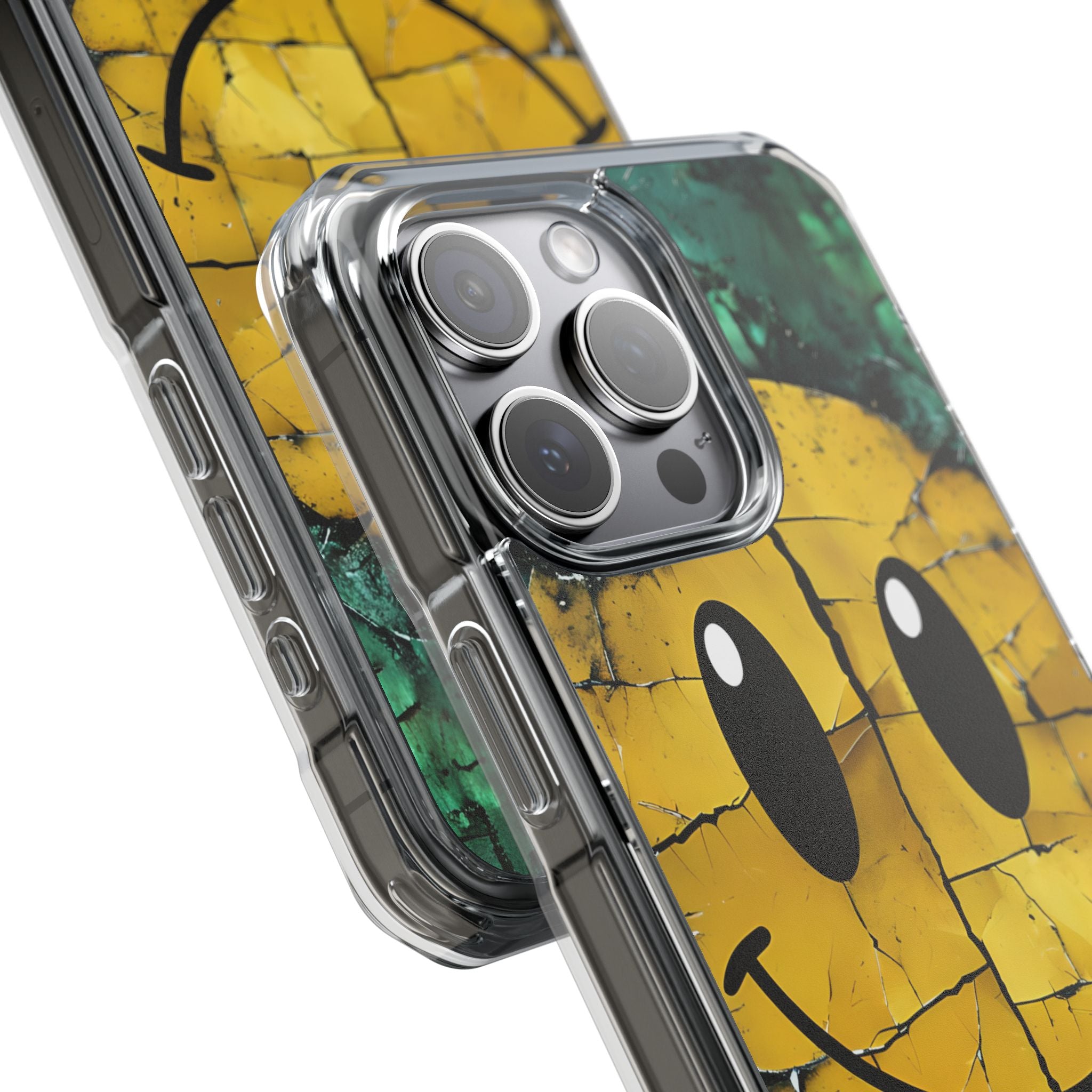 Cracked Smiley iPhone 15 Pro Max Case - Impact