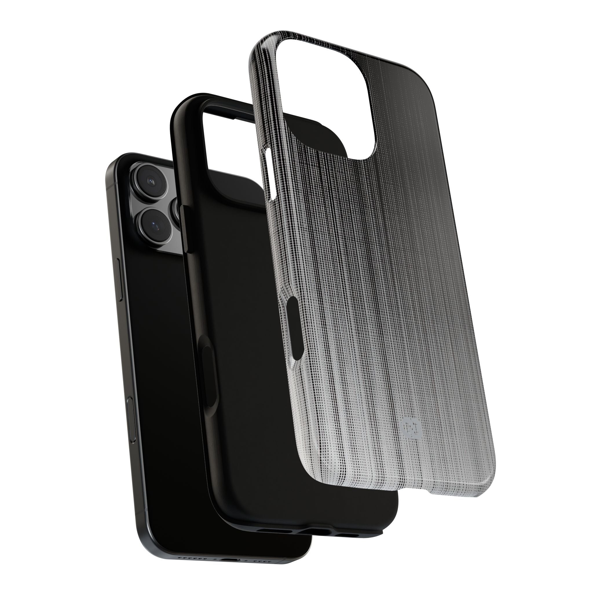 Grey Tough Phone Case for iPhone - Static Vertical Dither