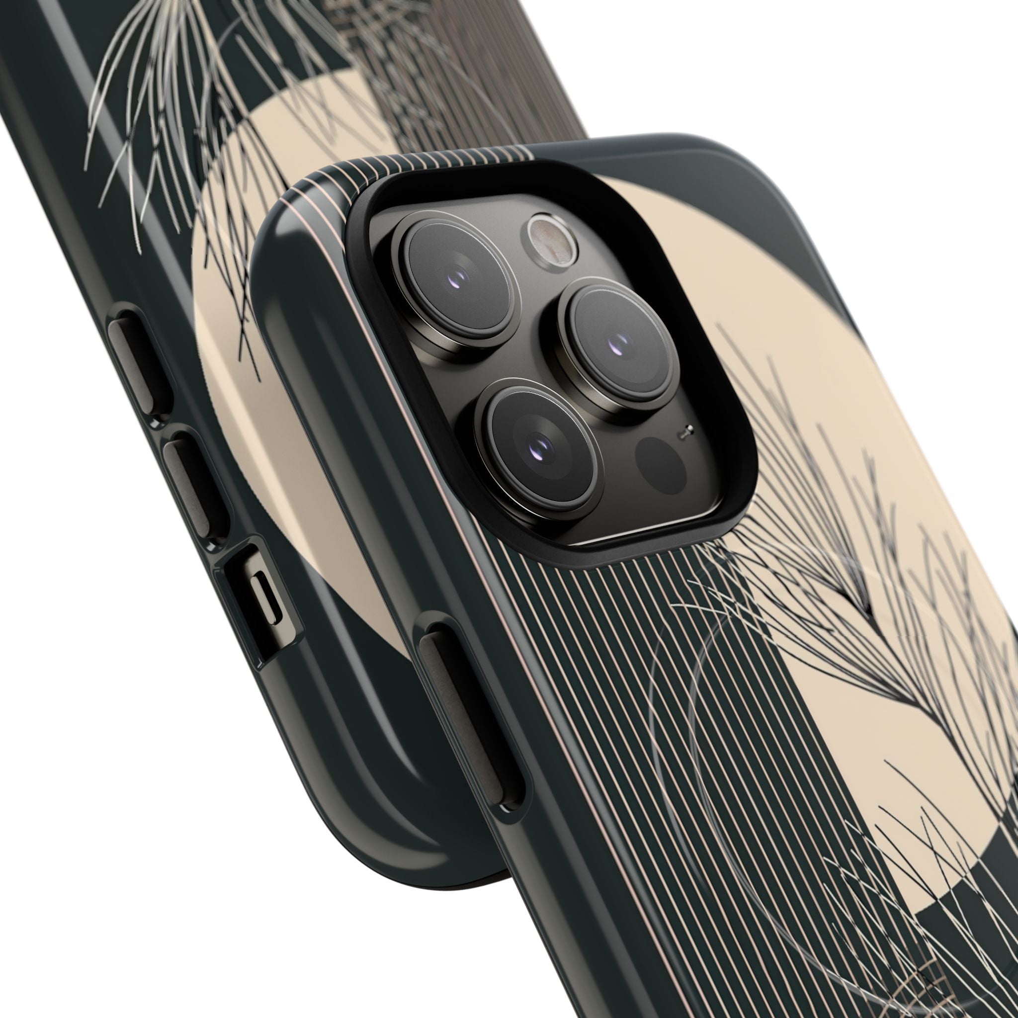 Black Tough 2.0 Magsafe Phone Case for iPhone - Obsidian Sand Willow