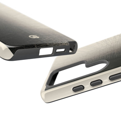 Beige Tough Phone Case for Samsung - Brutalist Graphite Grid