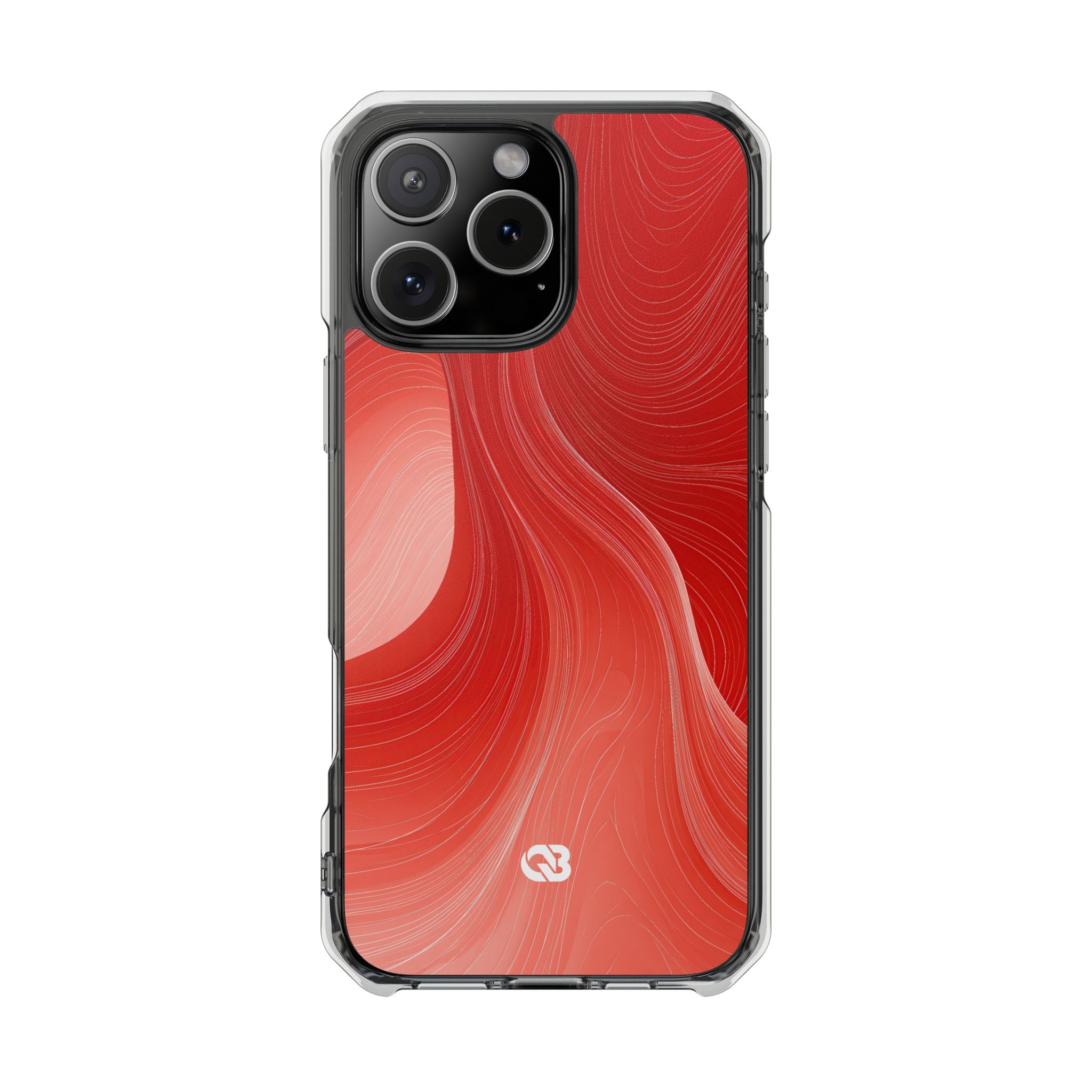 Red Impact MagSafe Phone Case for iPhone - Crimson Silk Strands