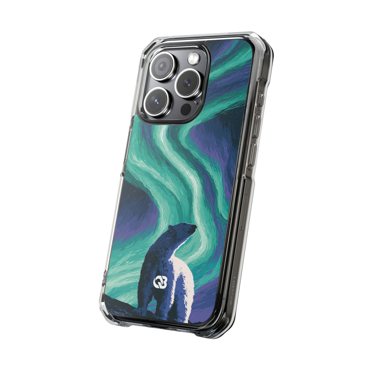 Arctic Aurora Bear · Clear Impact Magnetic Phone Case for iPhone · Teal