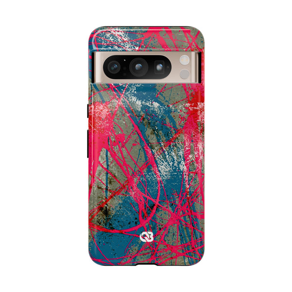Neon Static Drip · Tough Phone Case for Pixel ·  Pink