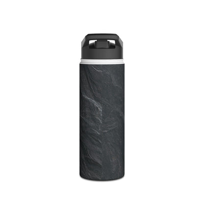 Dark Slate Strata · Insulated Water Bottle · Black