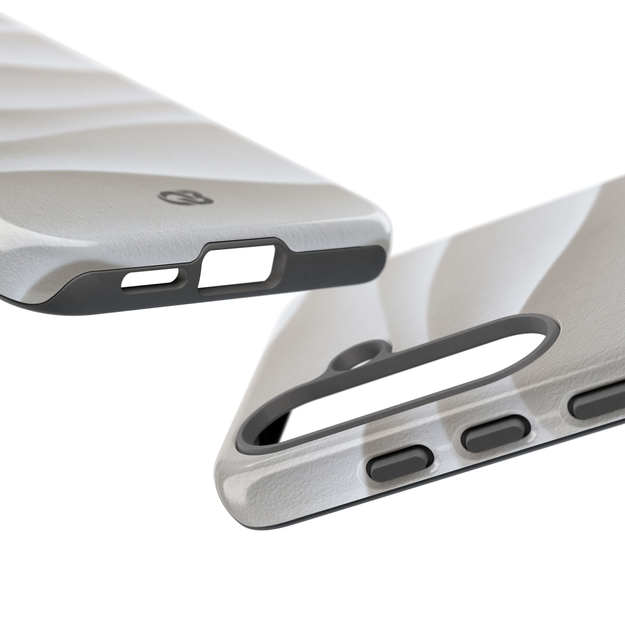 White Tough Phone Case for Samsung - Arctic Flow Ridges