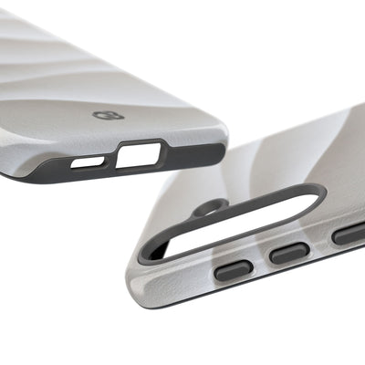 White Tough Phone Case for Samsung - Arctic Flow Ridges