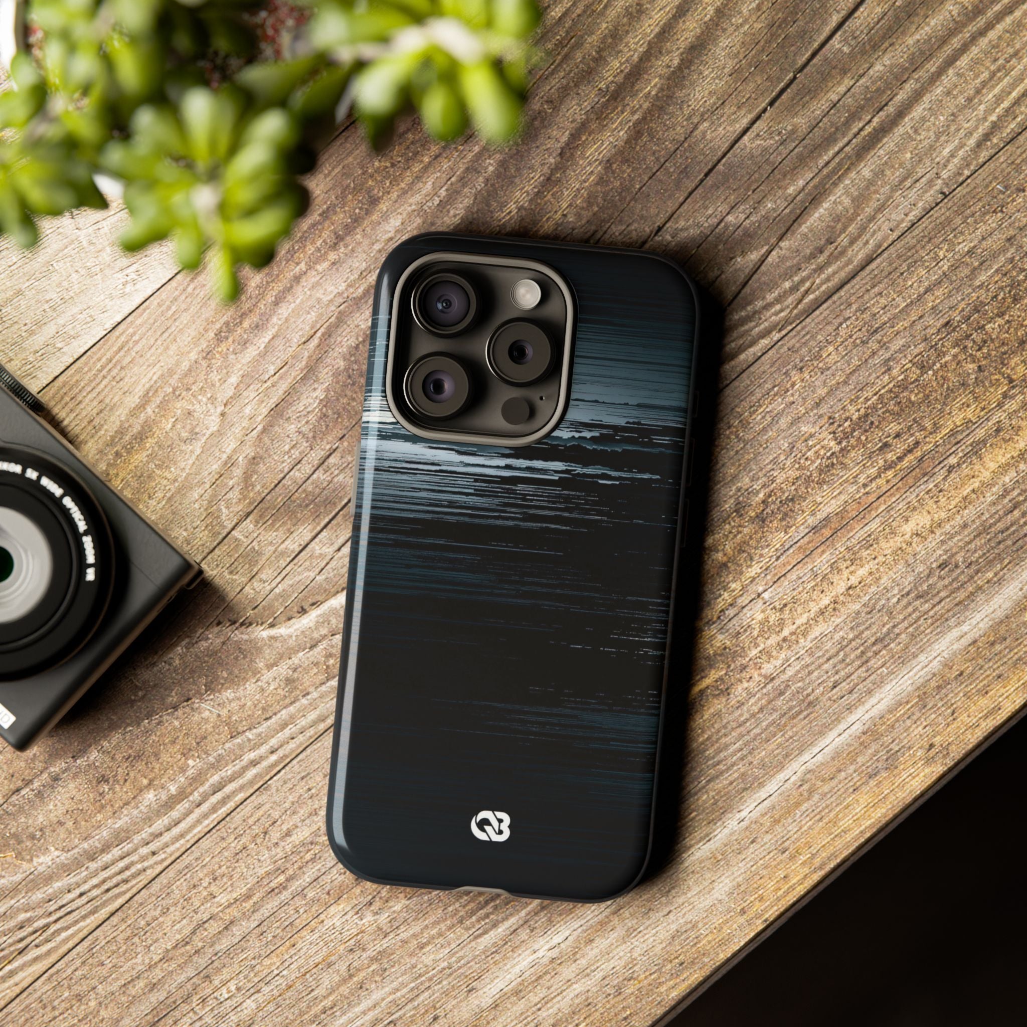 Black Tough Phone Case for iPhone - Frozen Signal Glitch
