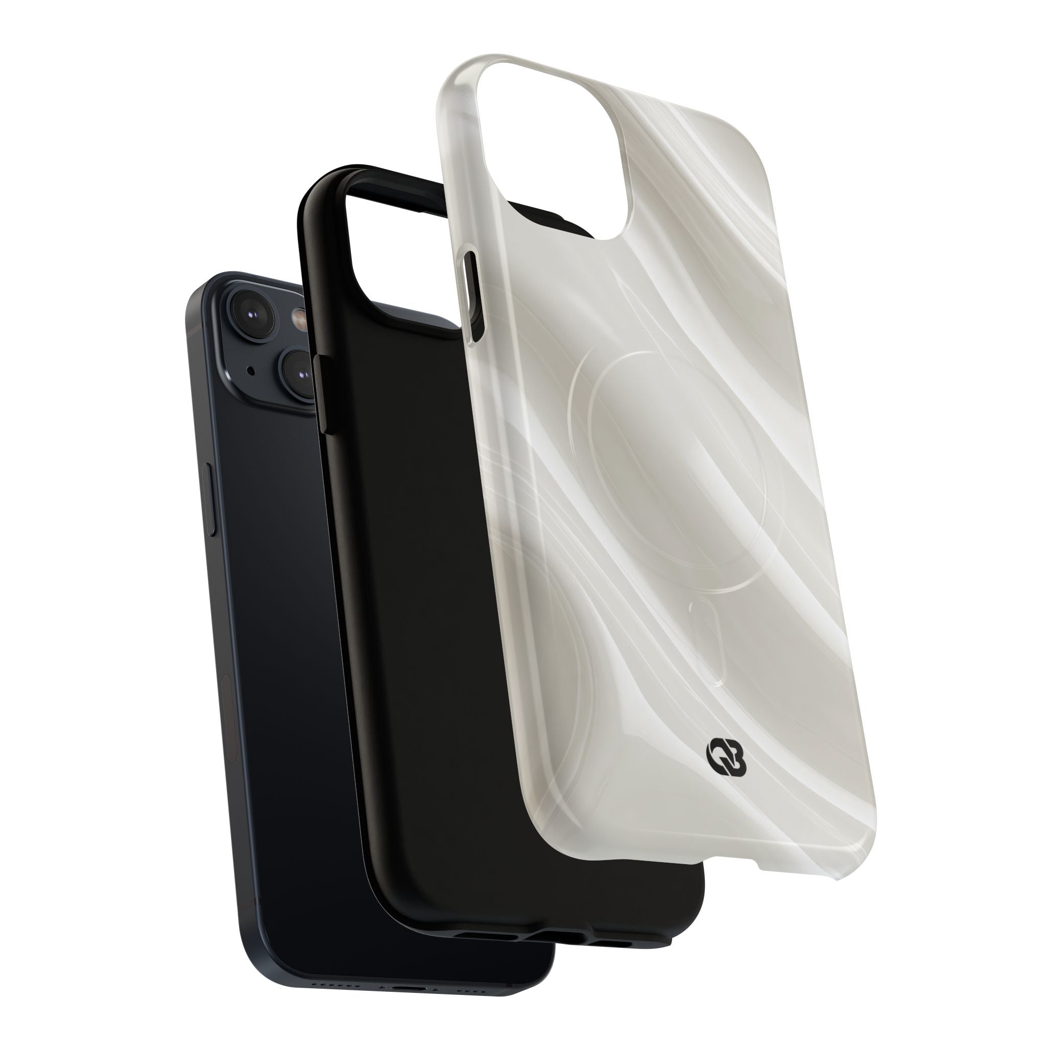 White Tough 2.0 Magsafe Phone Case for iPhone - Polished Ivory Wave