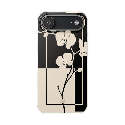 Beige Lite Phone Case for iPhone - Nocturnal Orchid Frame