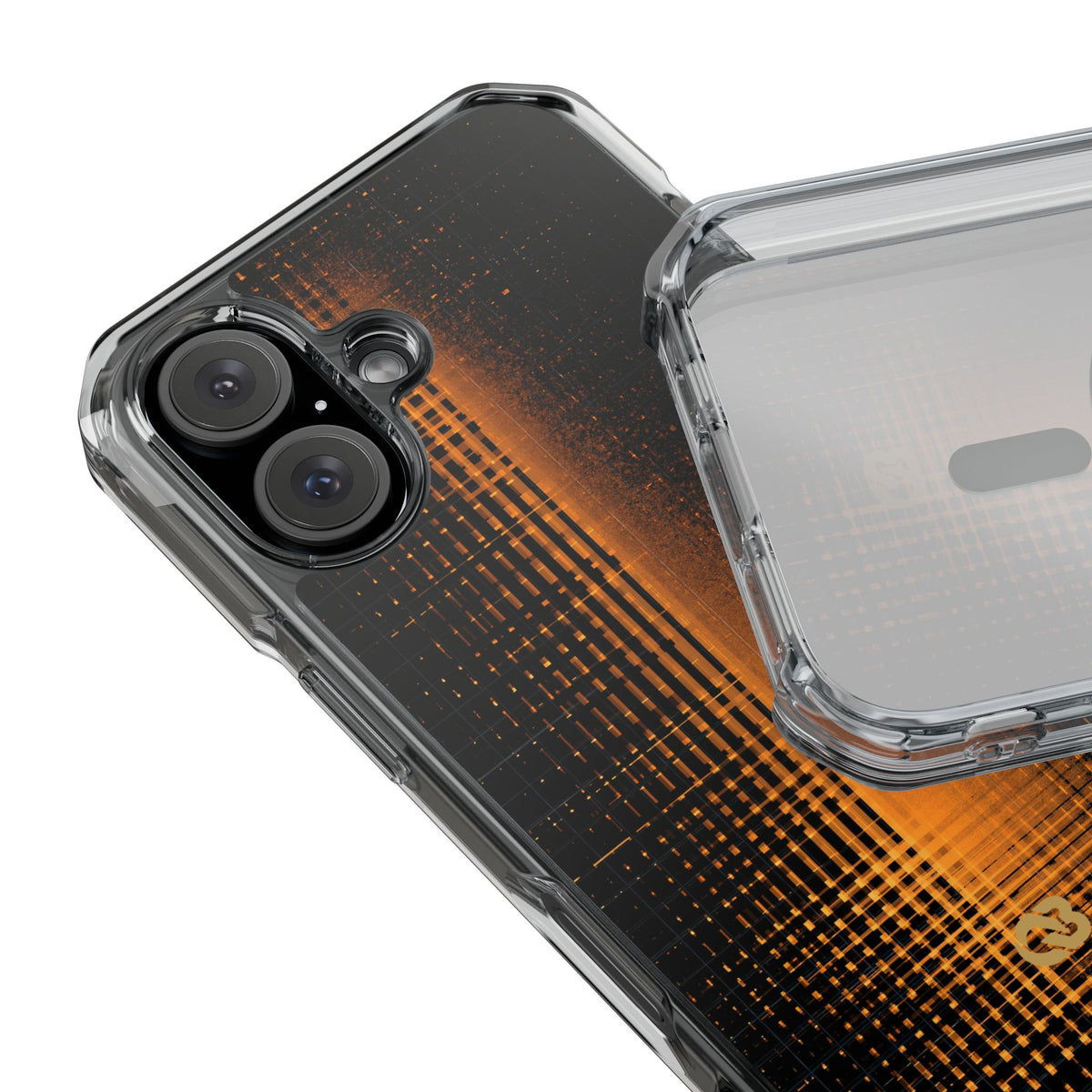 Amber Frequency · Clear Impact Magnetic Phone Case for iPhone · Orange