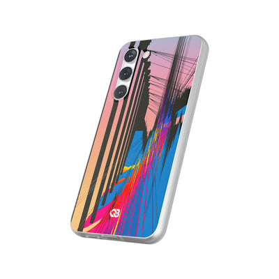 Blue Lite Phone Case for Samsung - Fractured Data Skyline