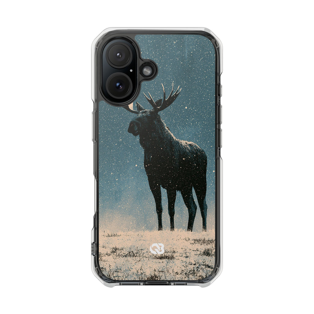 Nordic Boreal Moose · Clear Impact Magnetic Phone Case for iPhone · Blue