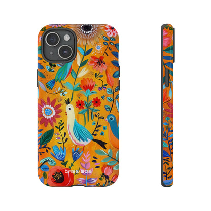 Bunte Vögel Blühen iPhone 15 Plus Case - Tough
