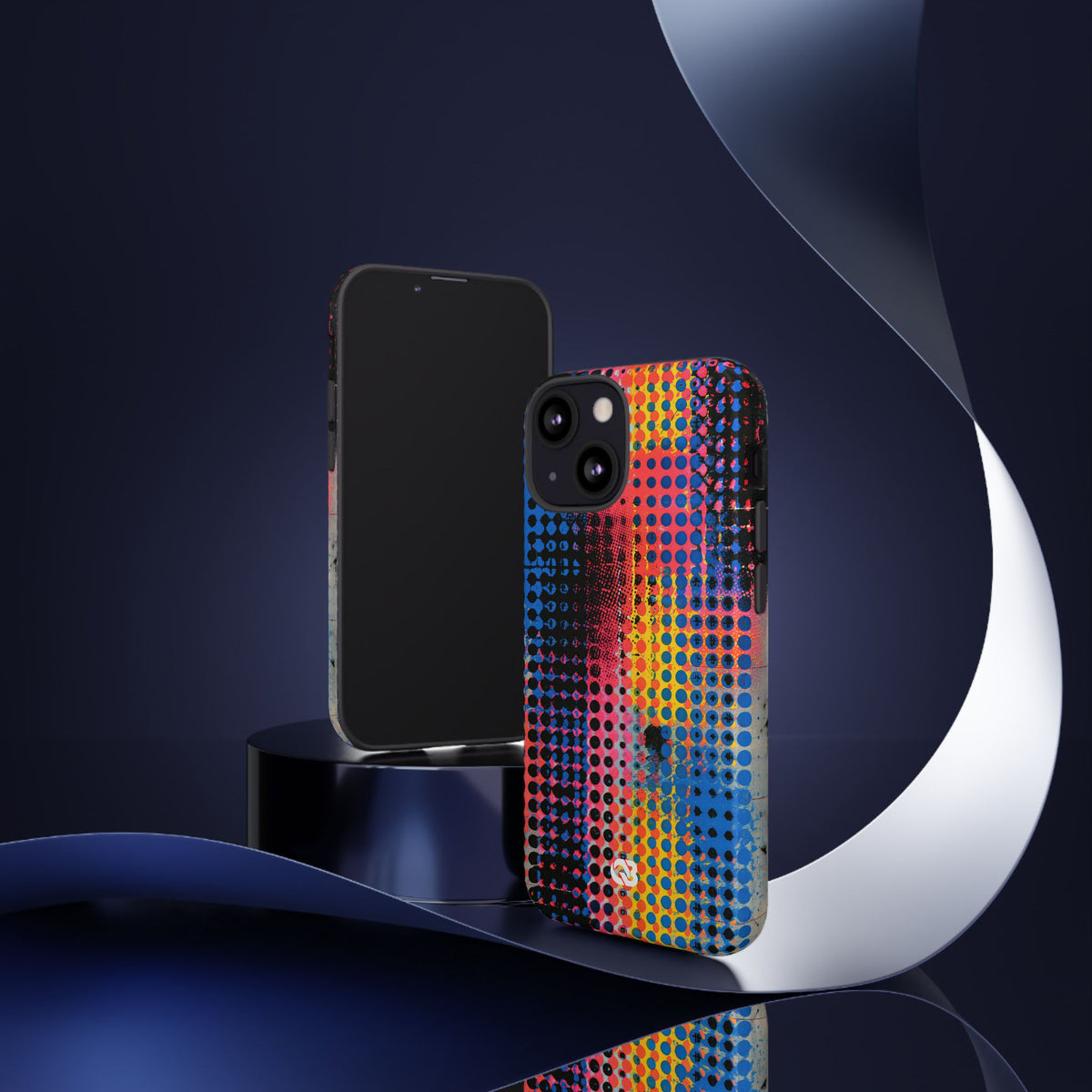 Chromatic Halftone Grid · Tough Phone Case for iPhone · Blue