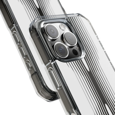 White Impact MagSafe Phone Case for iPhone - Kinetic Mono Distortion
