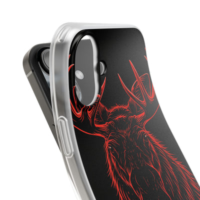 Nordic Moose Contour · Lite Phone Case for iPhone ·  Red