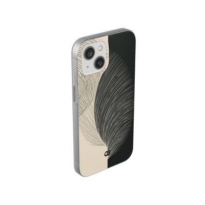 Beige Lite Phone Case for iPhone - Obsidian Cream Plume