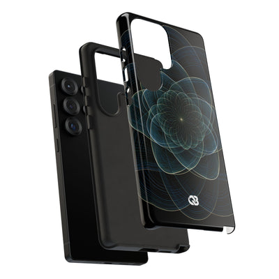 Blue Tough Phone Case for Samsung - Celestial Wireframe Bloom