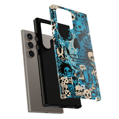 Electric Skull Graffiti · Tough Phone Case for Samsung · Blue